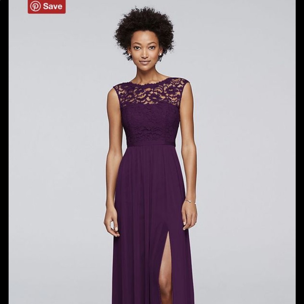 David’s Bridal Long Bridesmaid dress-PLUM Size 8